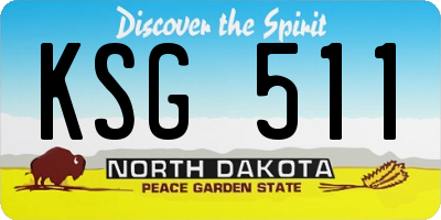 ND license plate KSG511