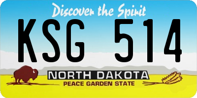 ND license plate KSG514