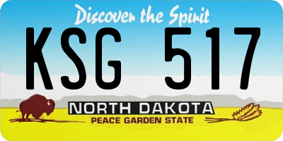 ND license plate KSG517