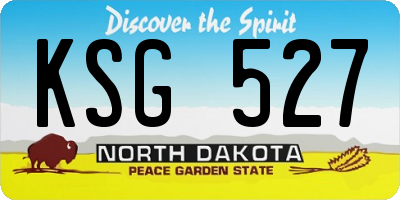 ND license plate KSG527