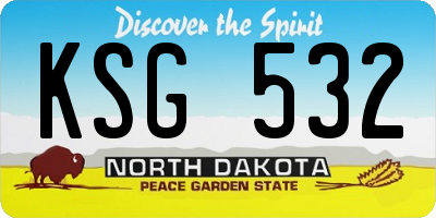 ND license plate KSG532
