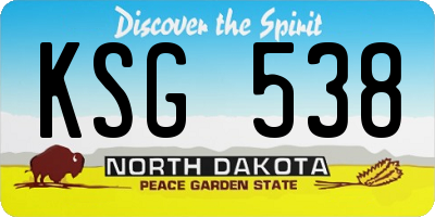 ND license plate KSG538