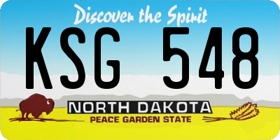 ND license plate KSG548