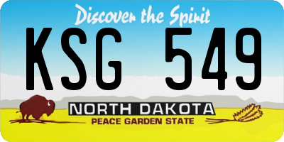 ND license plate KSG549