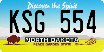 ND license plate KSG554