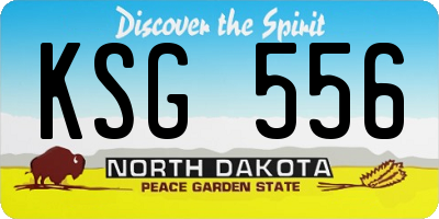 ND license plate KSG556