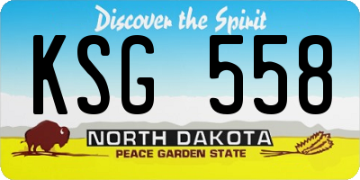ND license plate KSG558