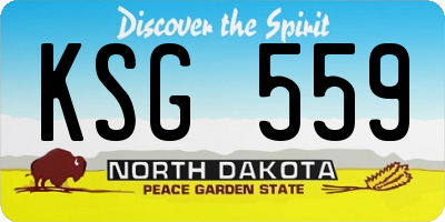 ND license plate KSG559