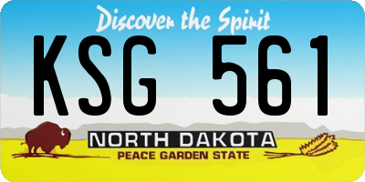 ND license plate KSG561