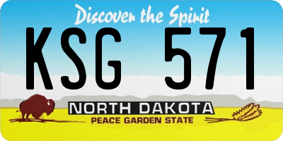 ND license plate KSG571