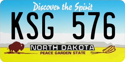 ND license plate KSG576