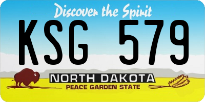 ND license plate KSG579