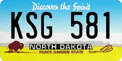 ND license plate KSG581