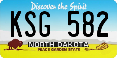 ND license plate KSG582