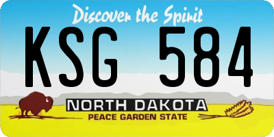 ND license plate KSG584
