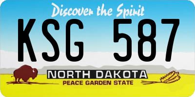 ND license plate KSG587