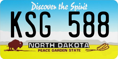 ND license plate KSG588