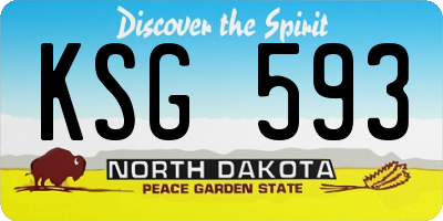 ND license plate KSG593