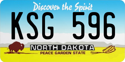 ND license plate KSG596