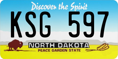 ND license plate KSG597