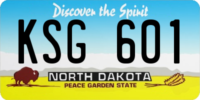 ND license plate KSG601