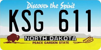 ND license plate KSG611