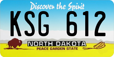 ND license plate KSG612