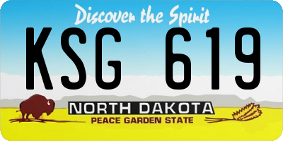 ND license plate KSG619