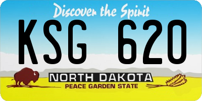 ND license plate KSG620