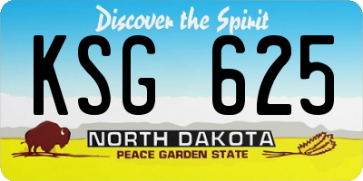 ND license plate KSG625