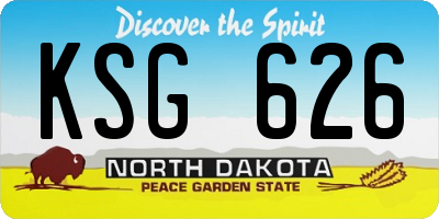 ND license plate KSG626