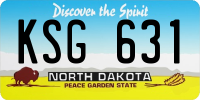 ND license plate KSG631