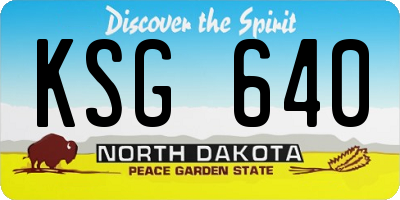 ND license plate KSG640