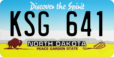 ND license plate KSG641