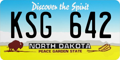 ND license plate KSG642