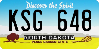 ND license plate KSG648