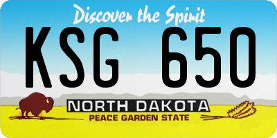 ND license plate KSG650