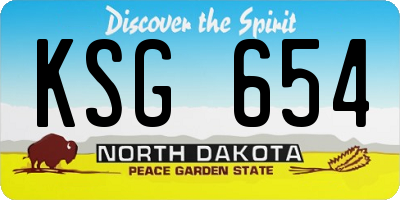 ND license plate KSG654