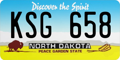 ND license plate KSG658