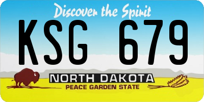 ND license plate KSG679