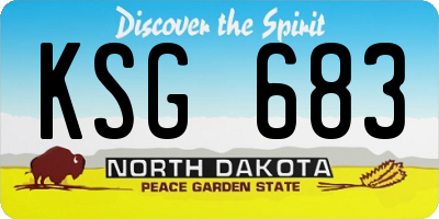 ND license plate KSG683