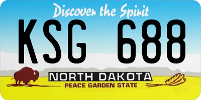 ND license plate KSG688