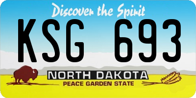 ND license plate KSG693