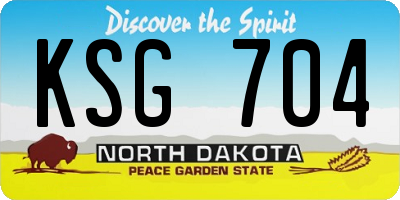 ND license plate KSG704