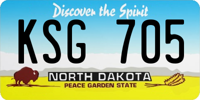 ND license plate KSG705