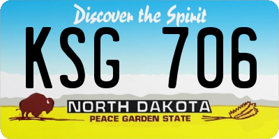 ND license plate KSG706