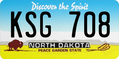 ND license plate KSG708