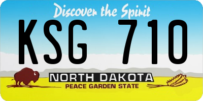 ND license plate KSG710