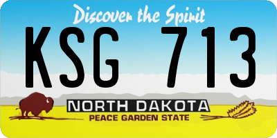 ND license plate KSG713
