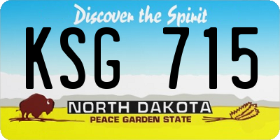 ND license plate KSG715